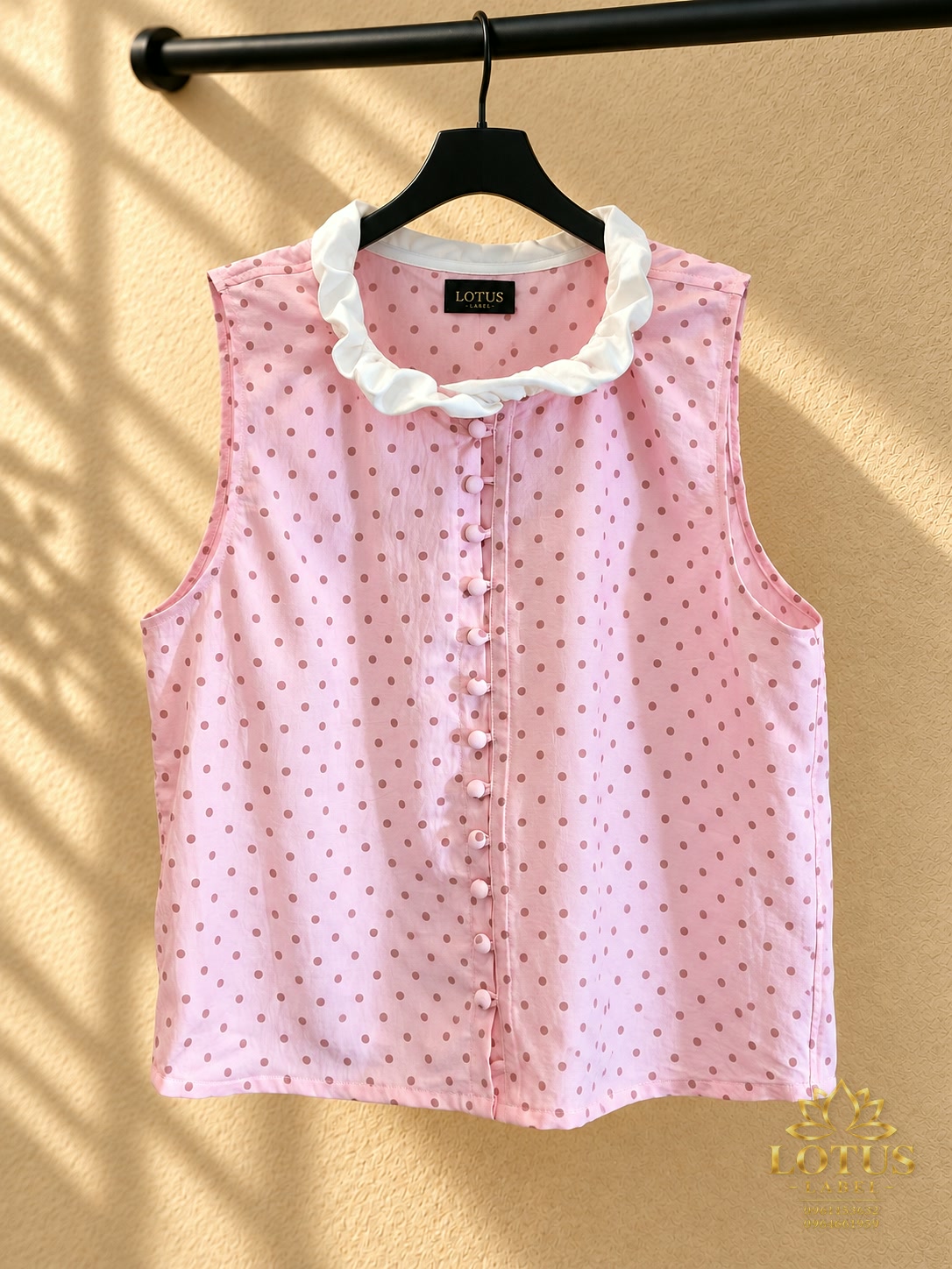 Áo hồng chấm bi LOTUS LABEL
