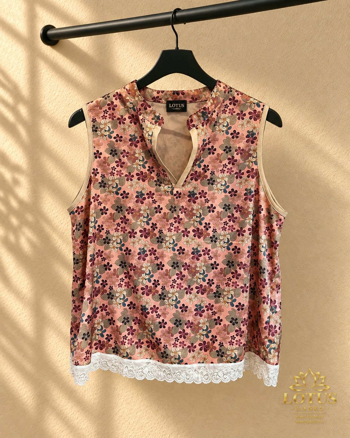 Áo hoa phối ren LOTUS LABEL